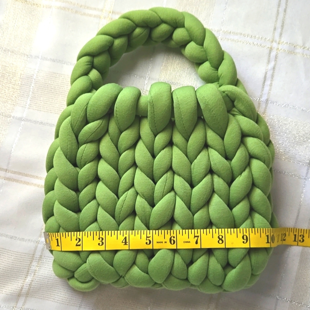 Green Chunky Cable Knit Bag - Picture 8 of 10